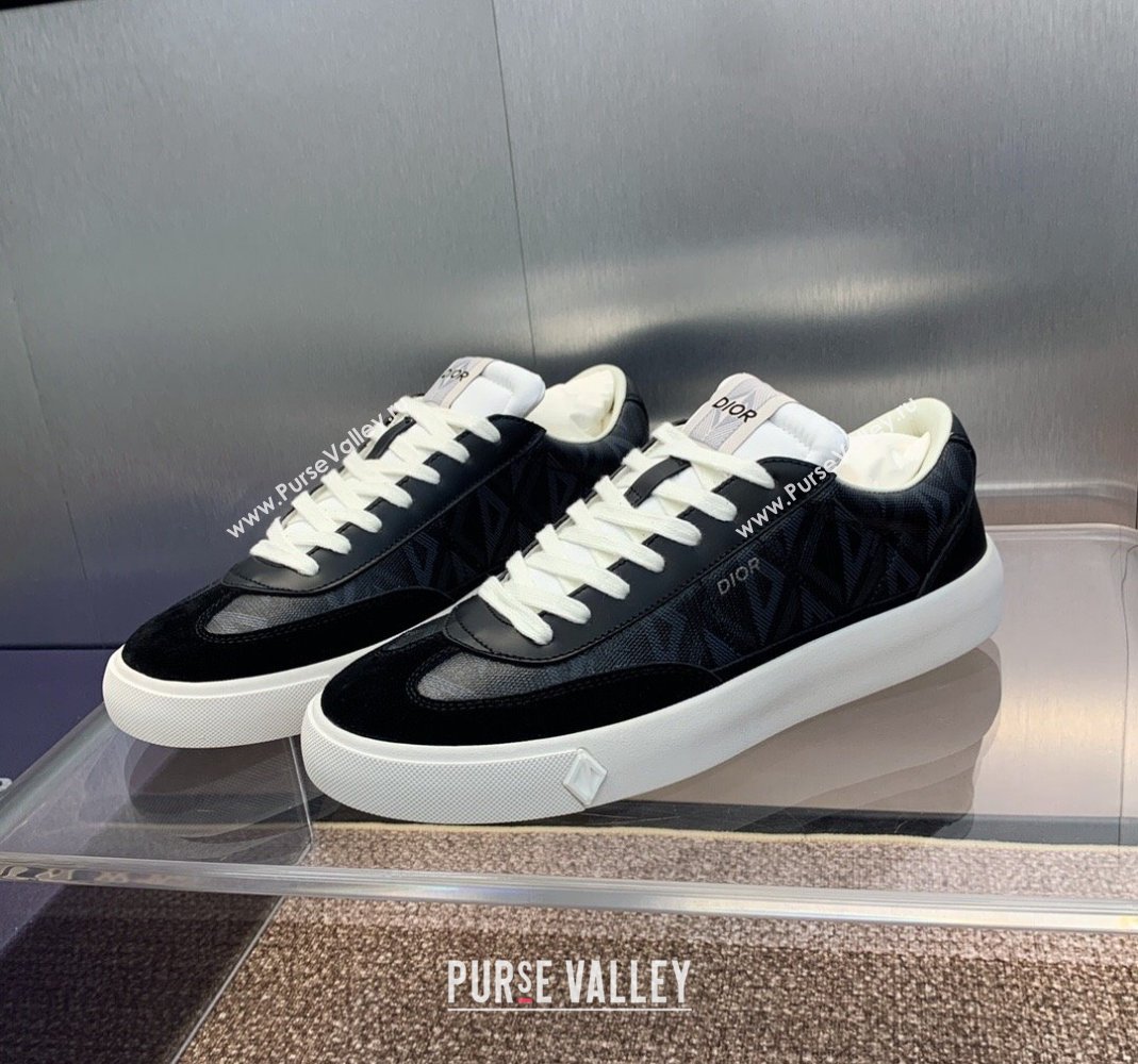 Dior Mens B101 Sneakers in CD Canvas and Leather Black/White 2024 (MD-240106005)