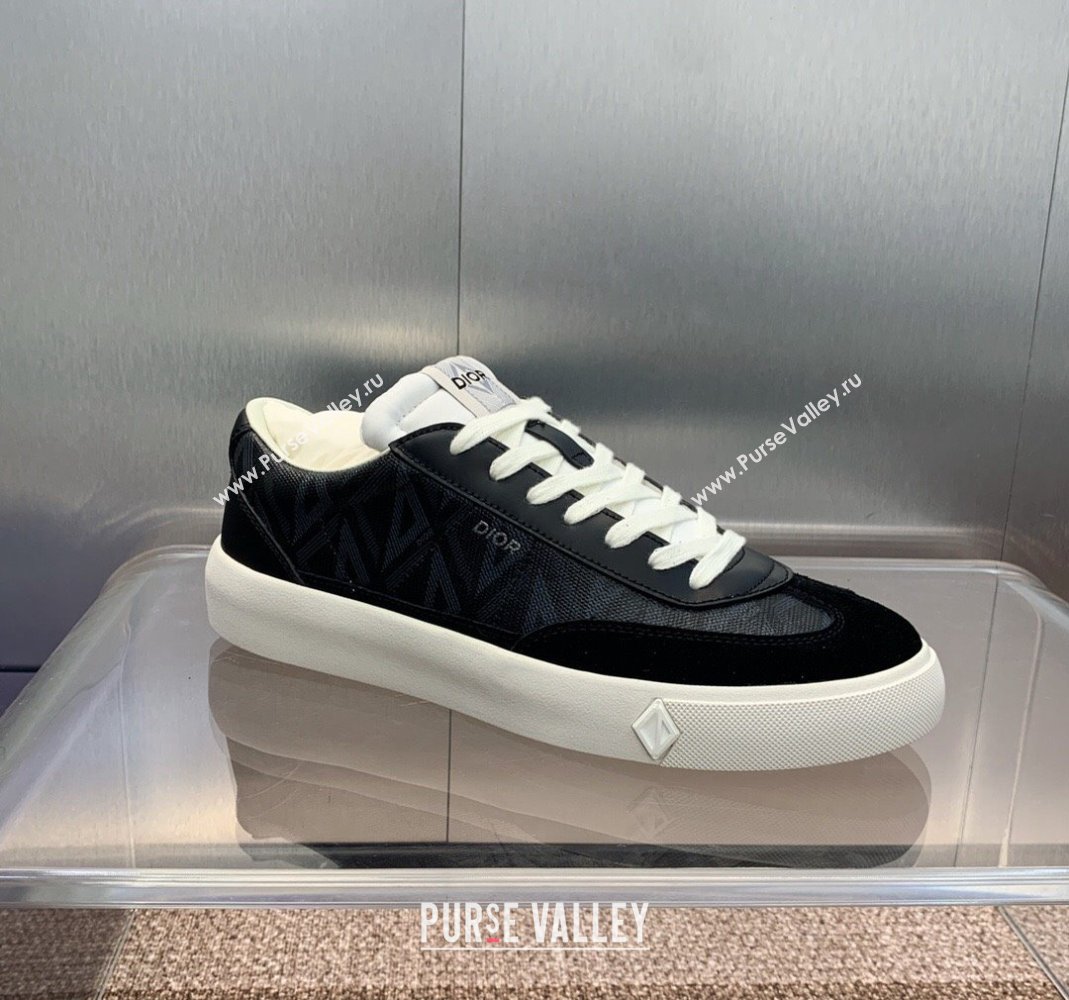 Dior Mens B101 Sneakers in CD Canvas and Leather Black/White 2024 (MD-240106005)