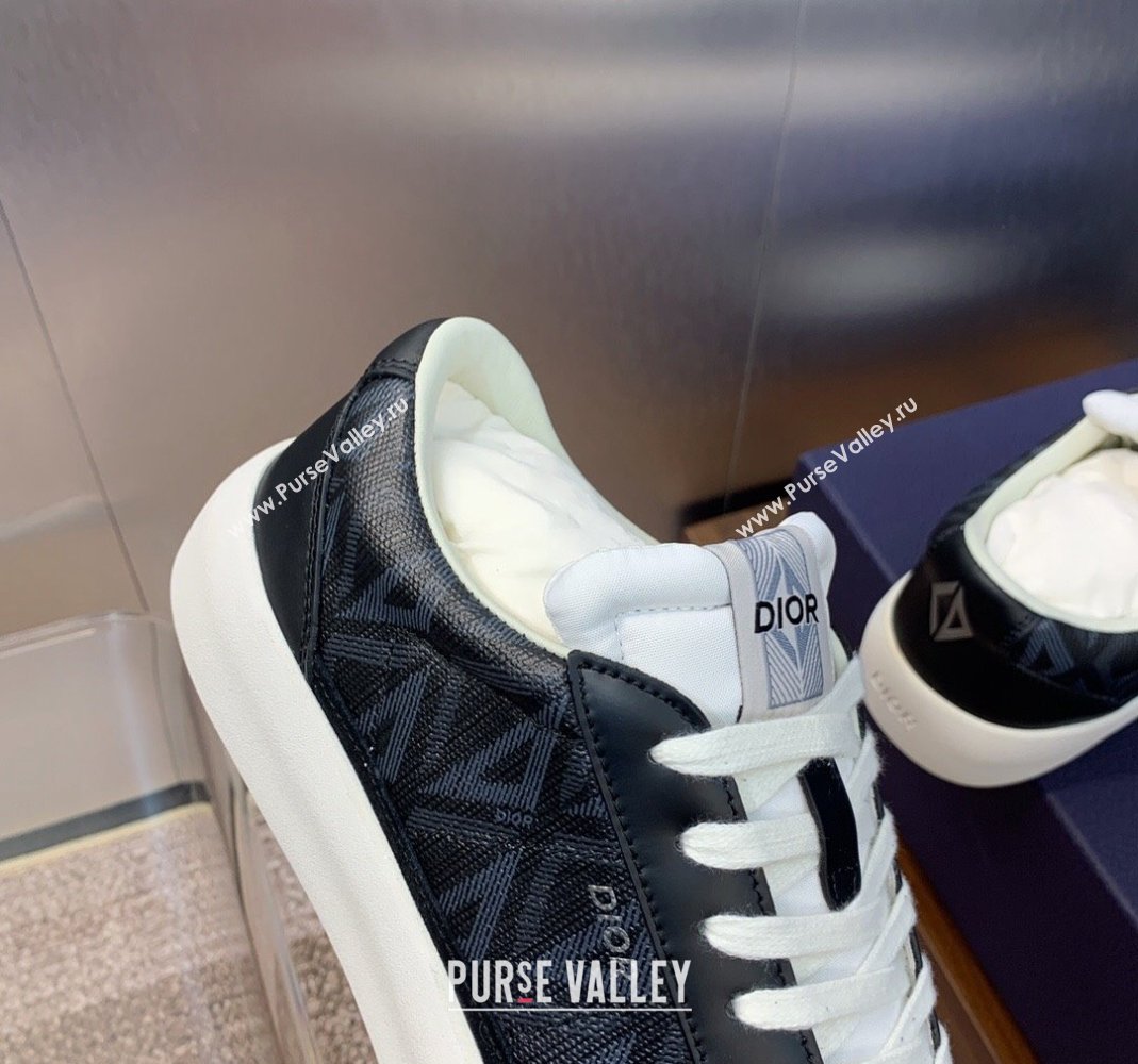 Dior Mens B101 Sneakers in CD Canvas and Leather Black/White 2024 (MD-240106005)