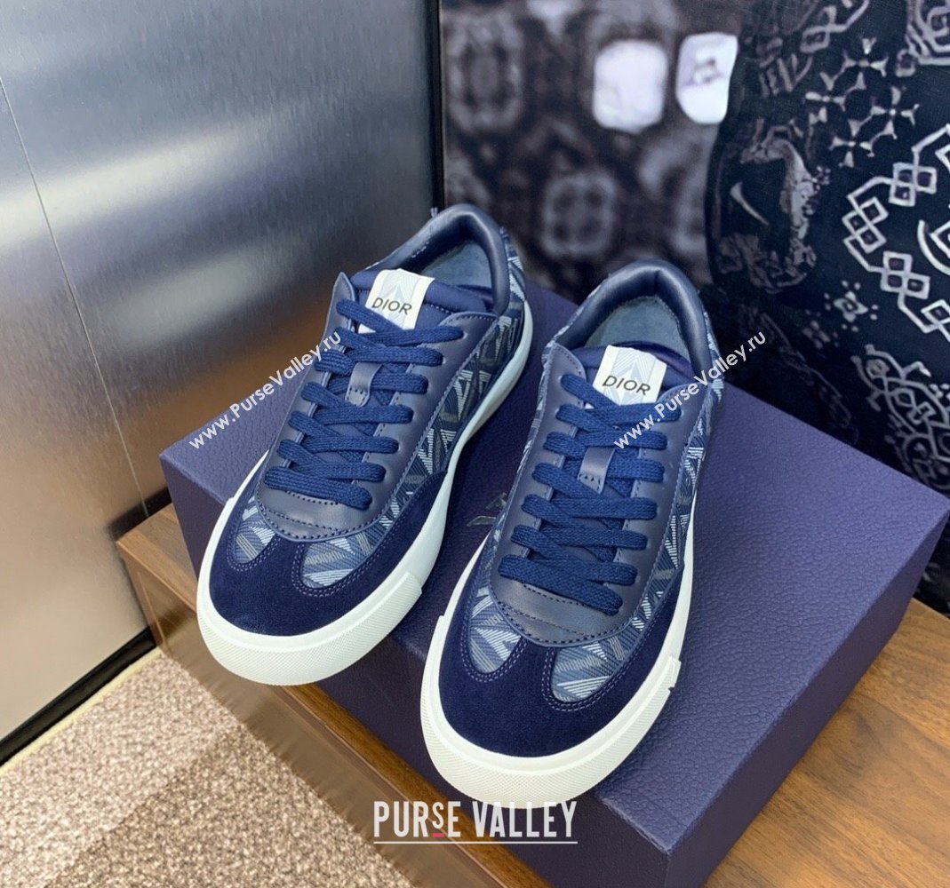 Dior Mens B101 Sneakers in CD Canvas and Leather Blue 2024 (MD-240106006)