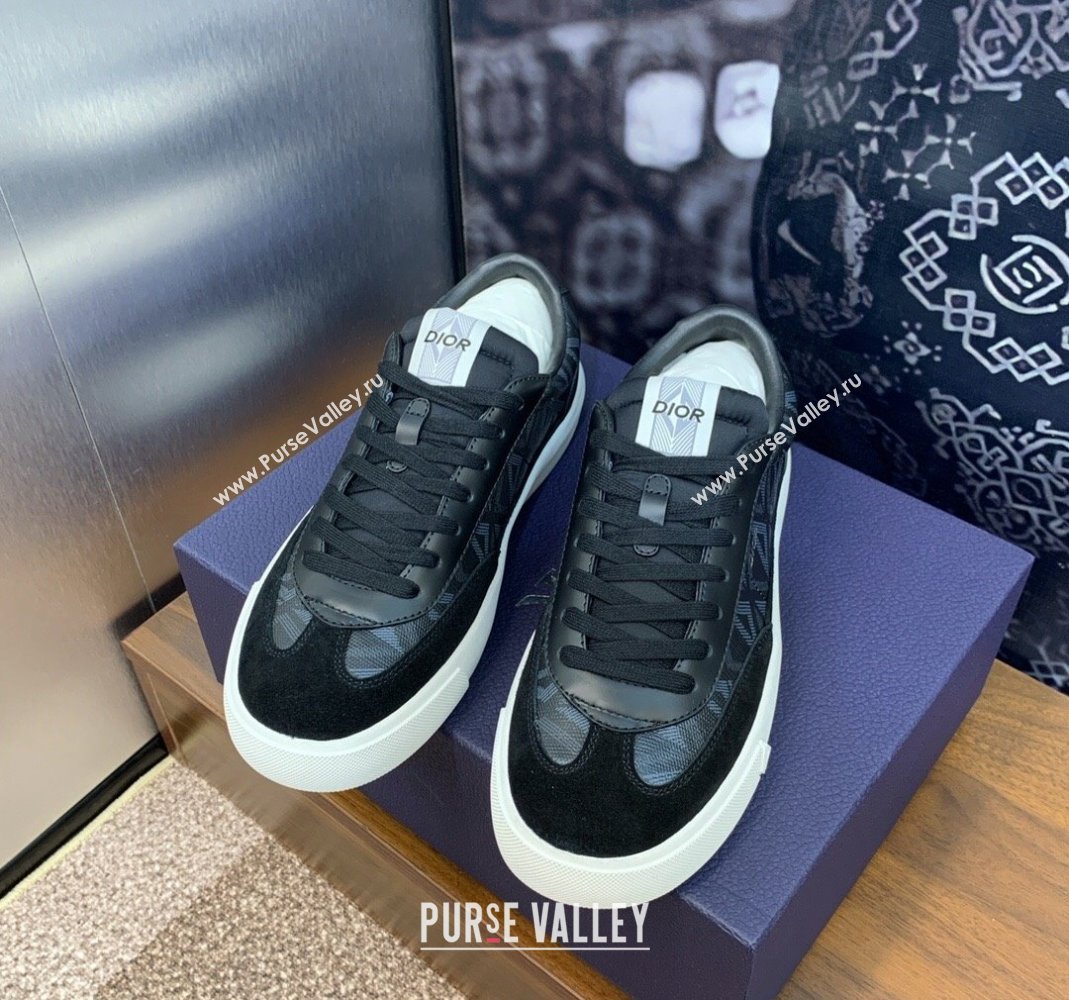 Dior Mens B101 Sneakers in CD Canvas and Leather Black 2 2024 (MD-240106007)