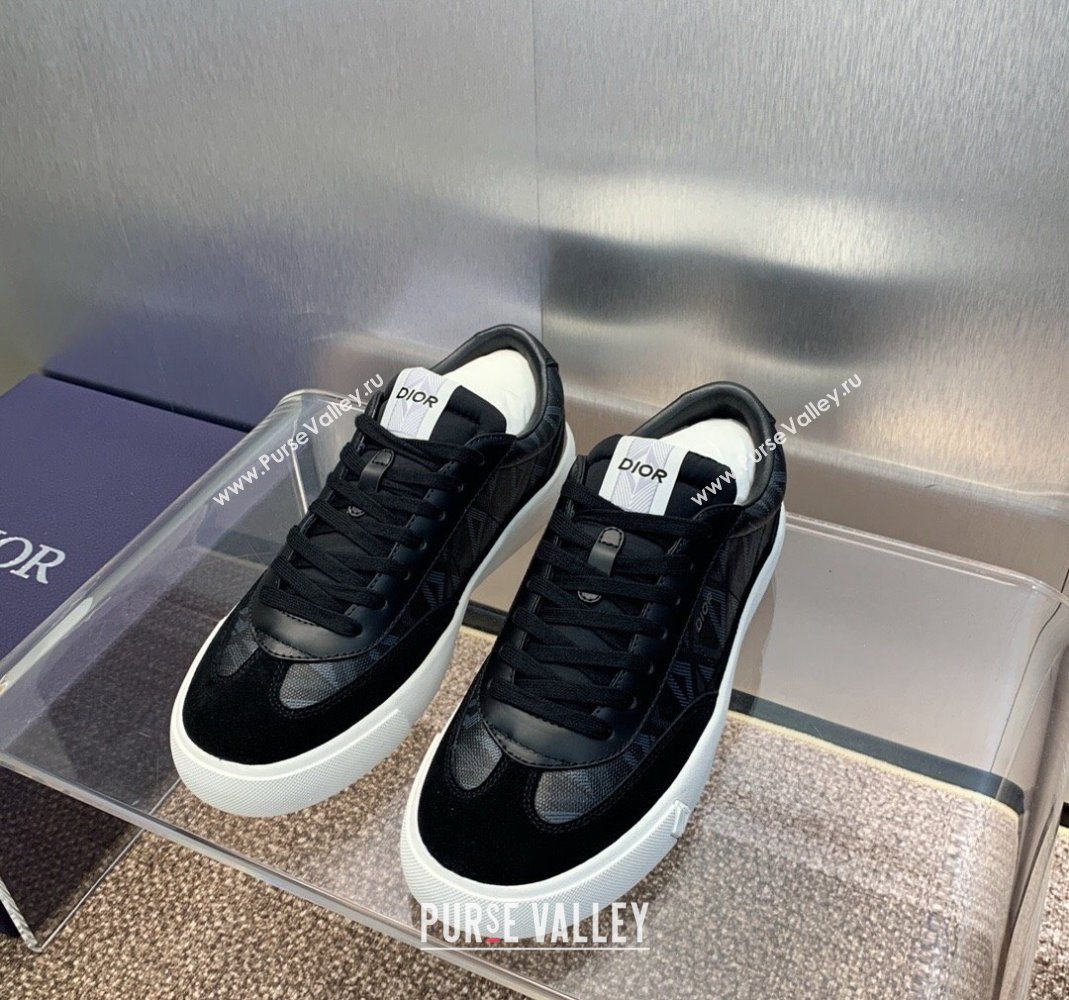 Dior Mens B101 Sneakers in CD Canvas and Leather Black 2 2024 (MD-240106007)