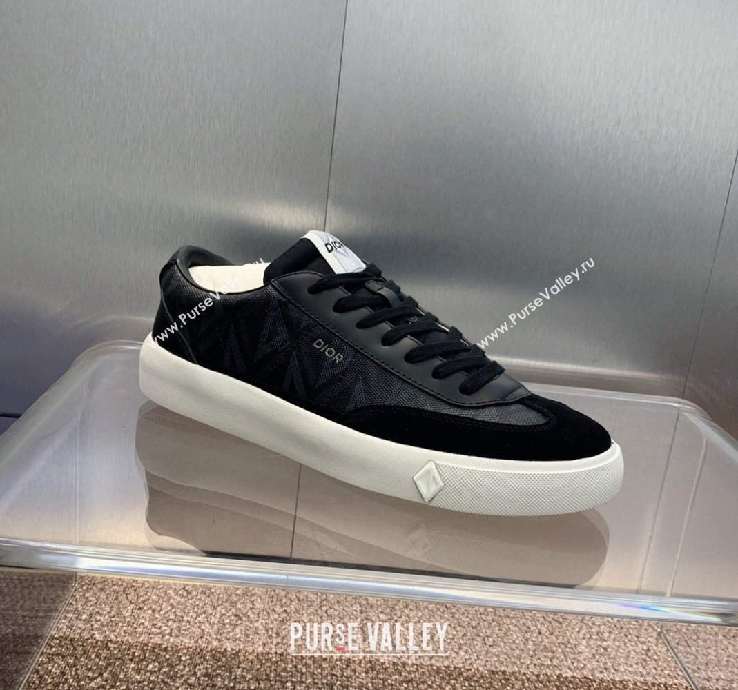 Dior Mens B101 Sneakers in CD Canvas and Leather Black 2 2024 (MD-240106007)