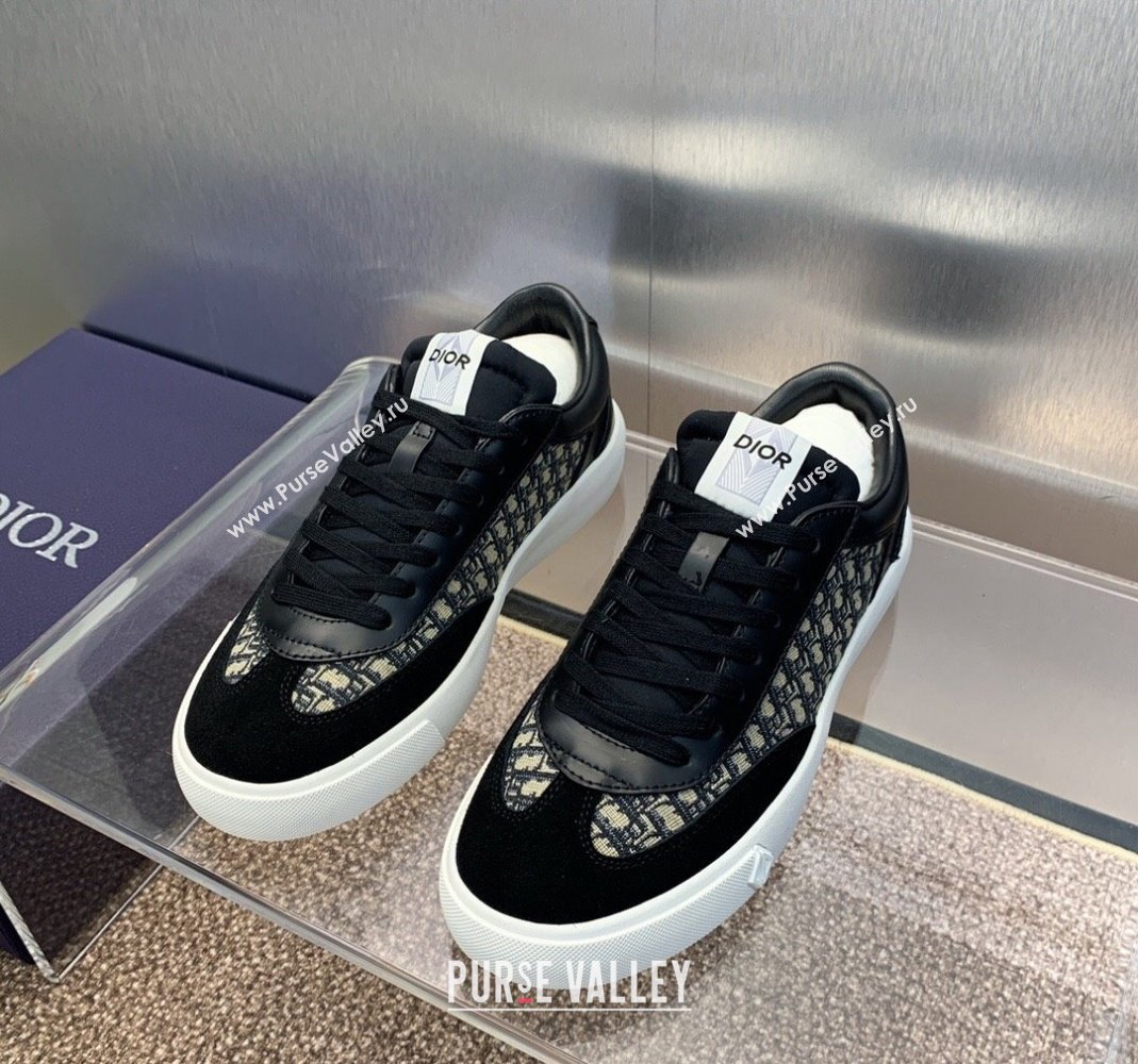 Dior Mens B101 Sneakers in Oblique Dior Canvas and Leather Black 2024 (MD-240106012)