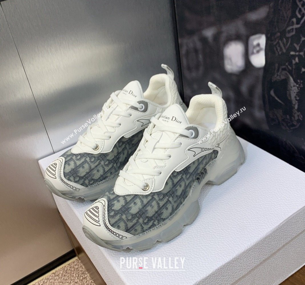 Dior Vibe Sneakers in Grey Dior Oblique Technical Fabric and Transparent Rubber 2024 (MD-240106017)