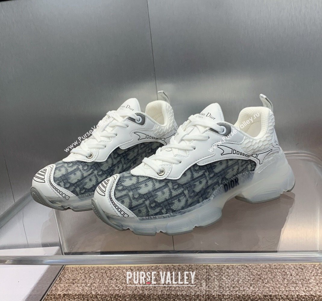 Dior Vibe Sneakers in Grey Dior Oblique Technical Fabric and Transparent Rubber 2024 (MD-240106017)