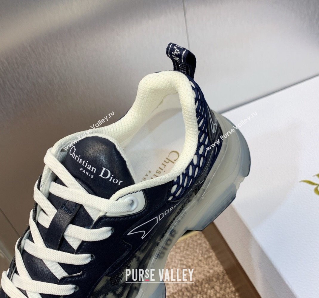 Dior Vibe Sneakers in Deep Blue Dior Oblique Technical Fabric and Transparent Rubber 2024 (MD-240106018)