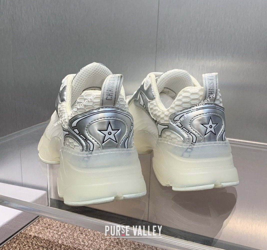 Dior Vibe Sneakers in Silver Leather and Transparent Rubber 2024 (MD-240106022)