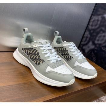 Dior Mens B25 Runner Sneakers in Grey Smooth Calfskin and Dior Oblique Jacquard 2024 (MD-240106023)