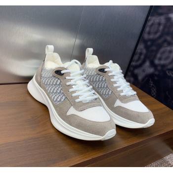 Dior Mens B25 Runner Sneakers in Suede and Technical Mesh with Dior Oblique Canvas Khaki Grey 2024 (MD-240106030)