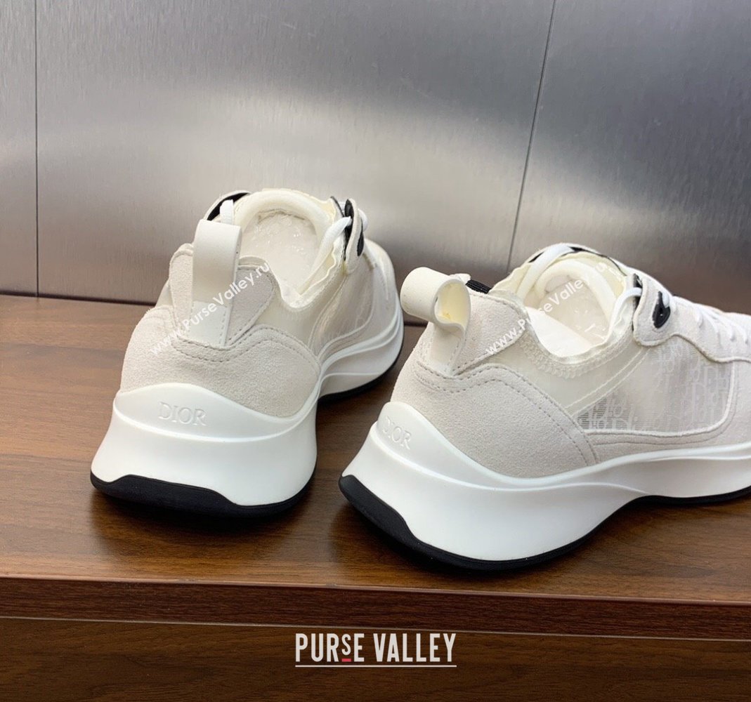 Dior Mens B25 Runner Sneakers in Suede and Technical Mesh with Dior Oblique Canvas White 2 2024 (MD-240106031)