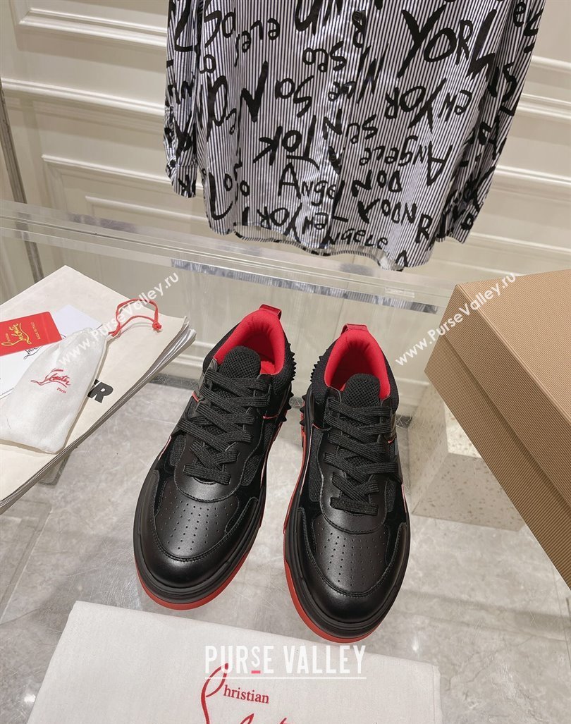 Christian Louboutin Astroloubi Sneakers in Leather and Suede Black/Red 2024 (MD-240105086)