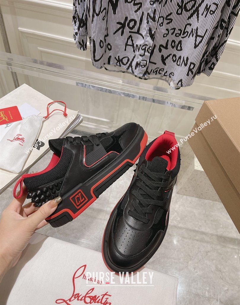 Christian Louboutin Astroloubi Sneakers in Leather and Suede Black/Red 2024 (MD-240105086)
