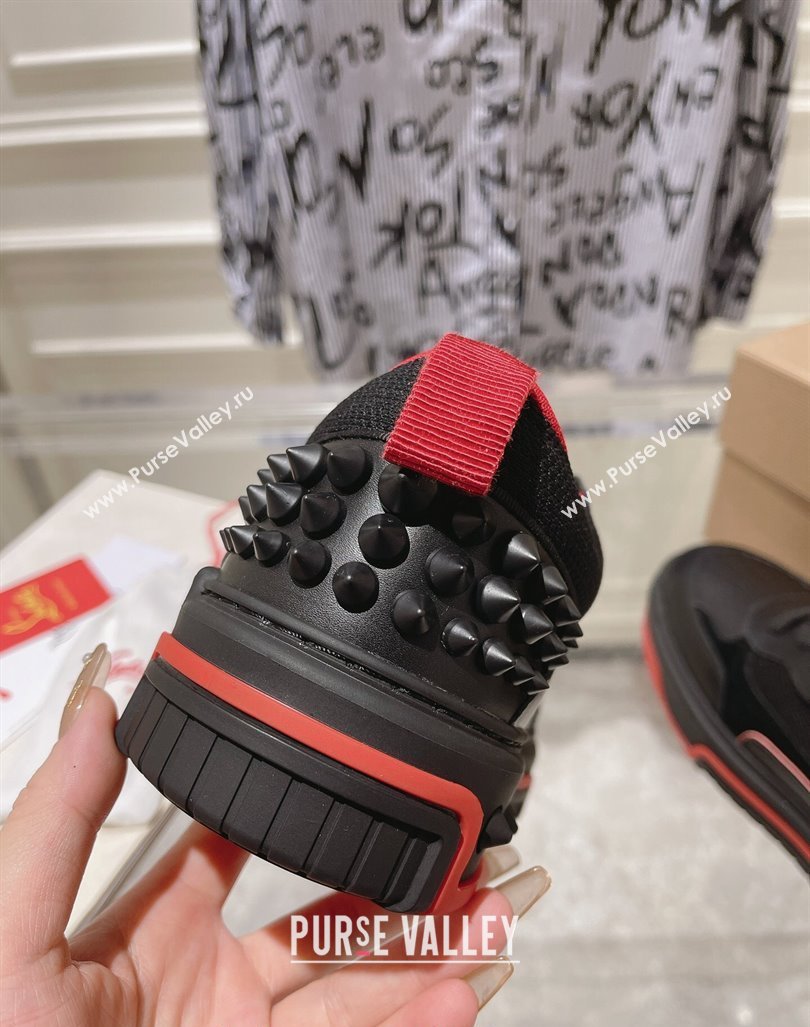 Christian Louboutin Astroloubi Sneakers in Leather and Suede Black/Red 2024 (MD-240105086)
