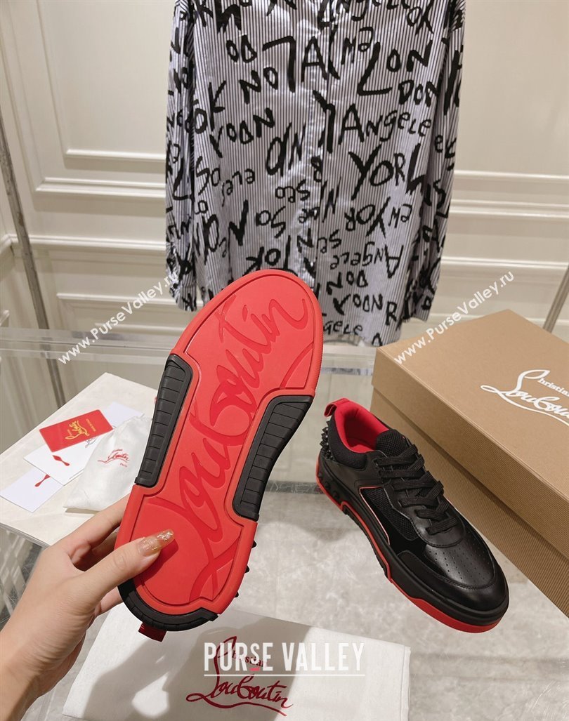 Christian Louboutin Astroloubi Sneakers in Leather and Suede Black/Red 2024 (MD-240105086)
