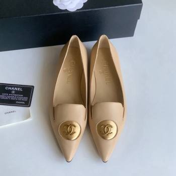 Chanel Vintage Lambskin Ballet Flat Beige 2024 CH010901 (SS-240109042)