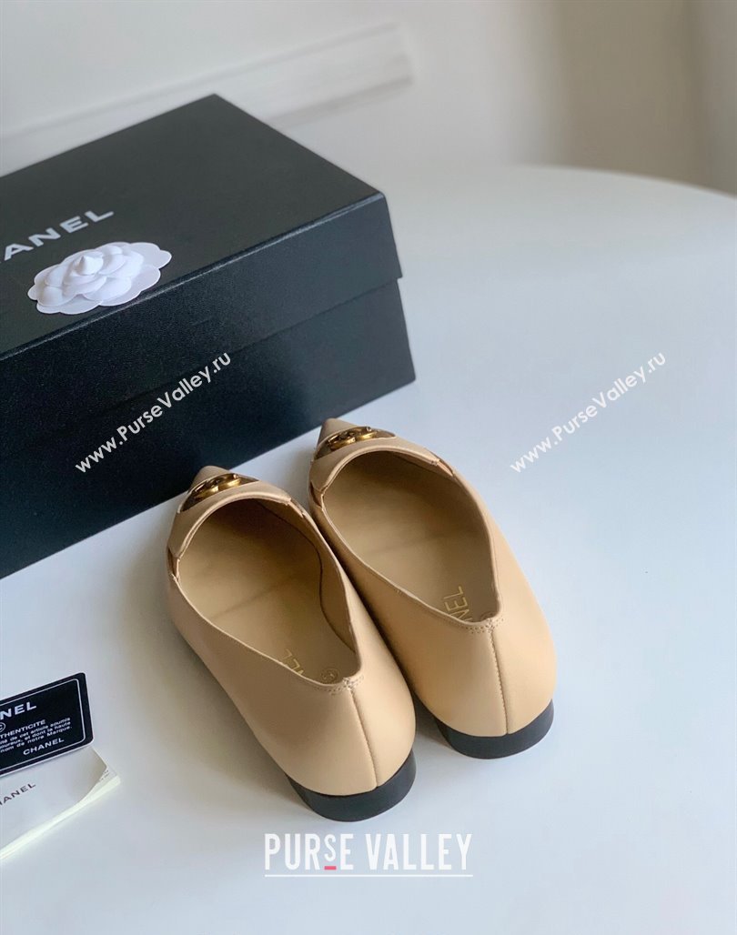 Chanel Vintage Lambskin Ballet Flat Beige 2024 CH010901 (SS-240109042)