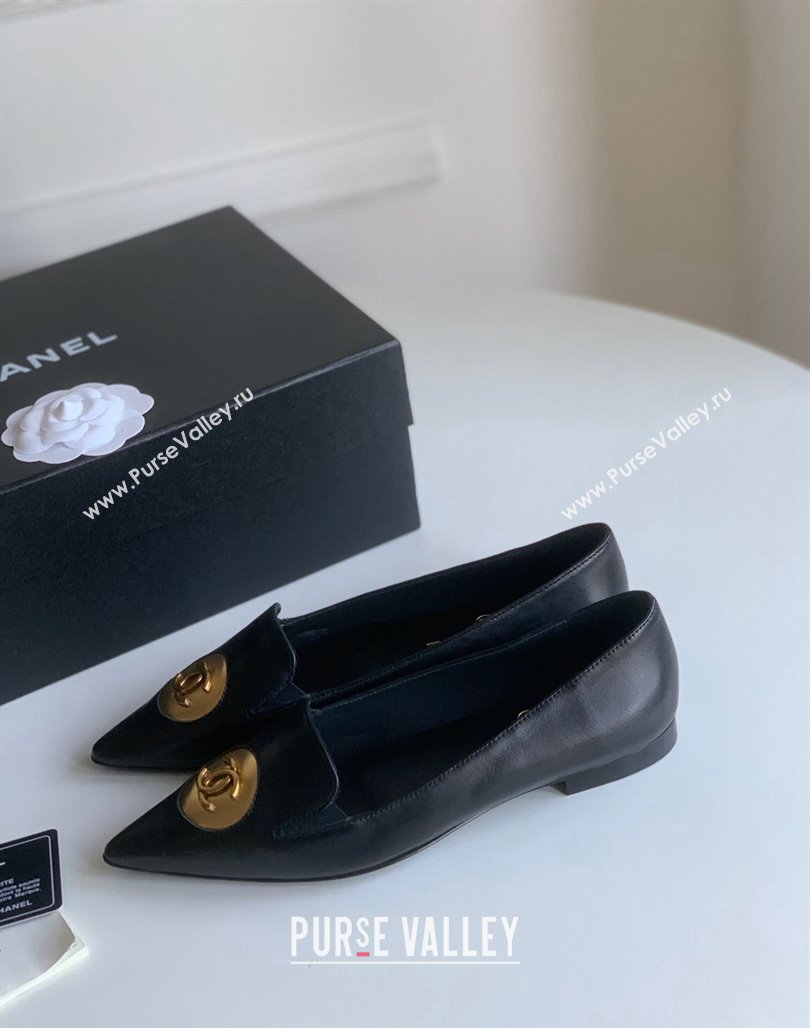 Chanel Vintage Lambskin Ballet Flat Black 2024 CH010901 (SS-240109043)