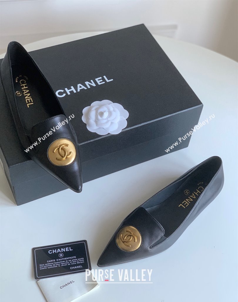 Chanel Vintage Lambskin Ballet Flat Black 2024 CH010901 (SS-240109043)