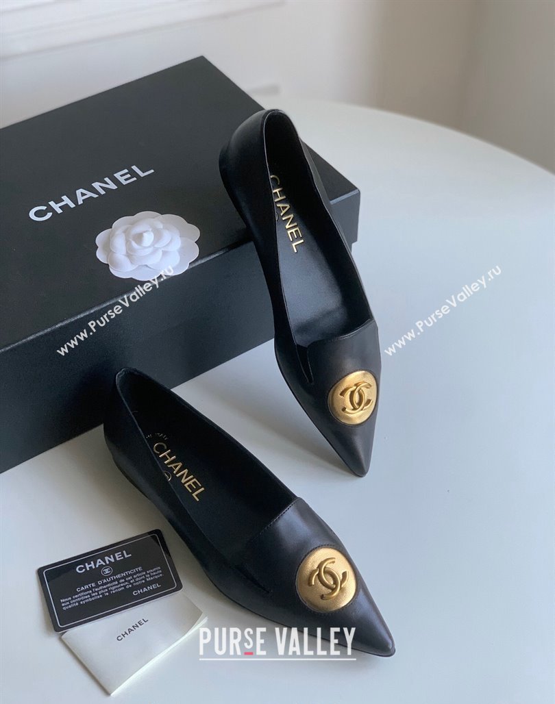 Chanel Vintage Lambskin Ballet Flat Black 2024 CH010901 (SS-240109043)