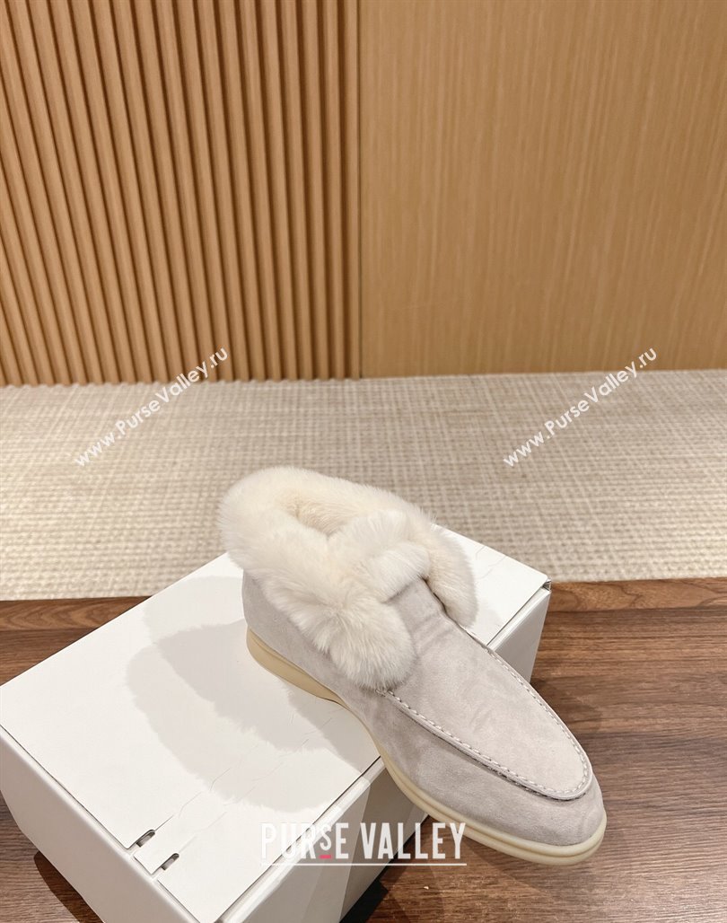 LP Open Walk Chukka Boots with Fur in Suede Pale Grey 2024 Top LP010901 (KL-240109061)