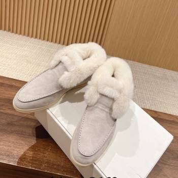 LP Open Walk Chukka Boots with Fur in Suede Pale Grey 2024 Top LP010901 (KL-240109061)