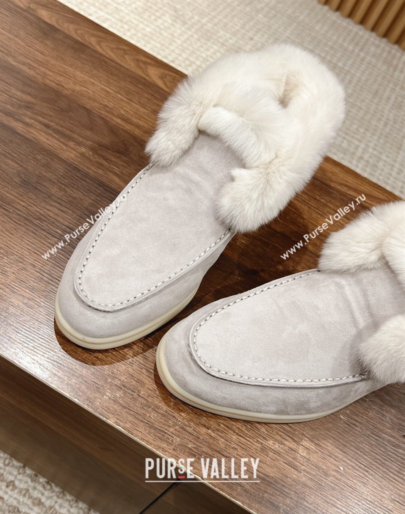 LP Open Walk Chukka Boots with Fur in Suede Pale Grey 2024 Top LP010901 (KL-240109061)