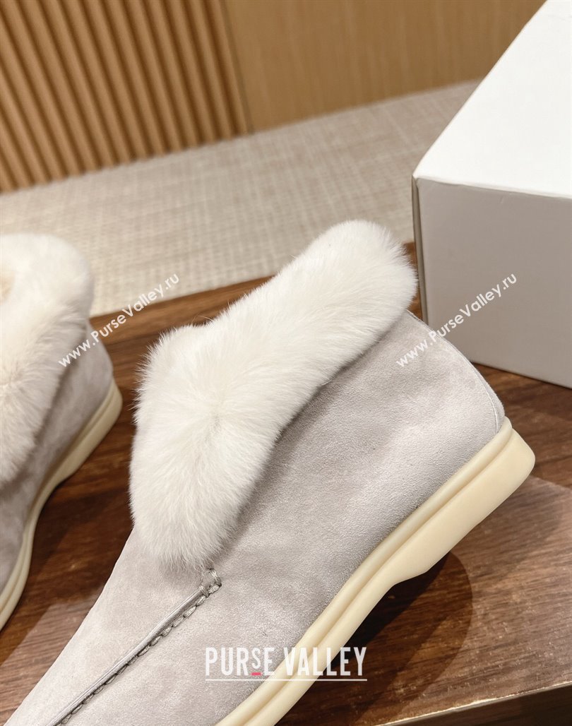 LP Open Walk Chukka Boots with Fur in Suede Pale Grey 2024 Top LP010901 (KL-240109061)