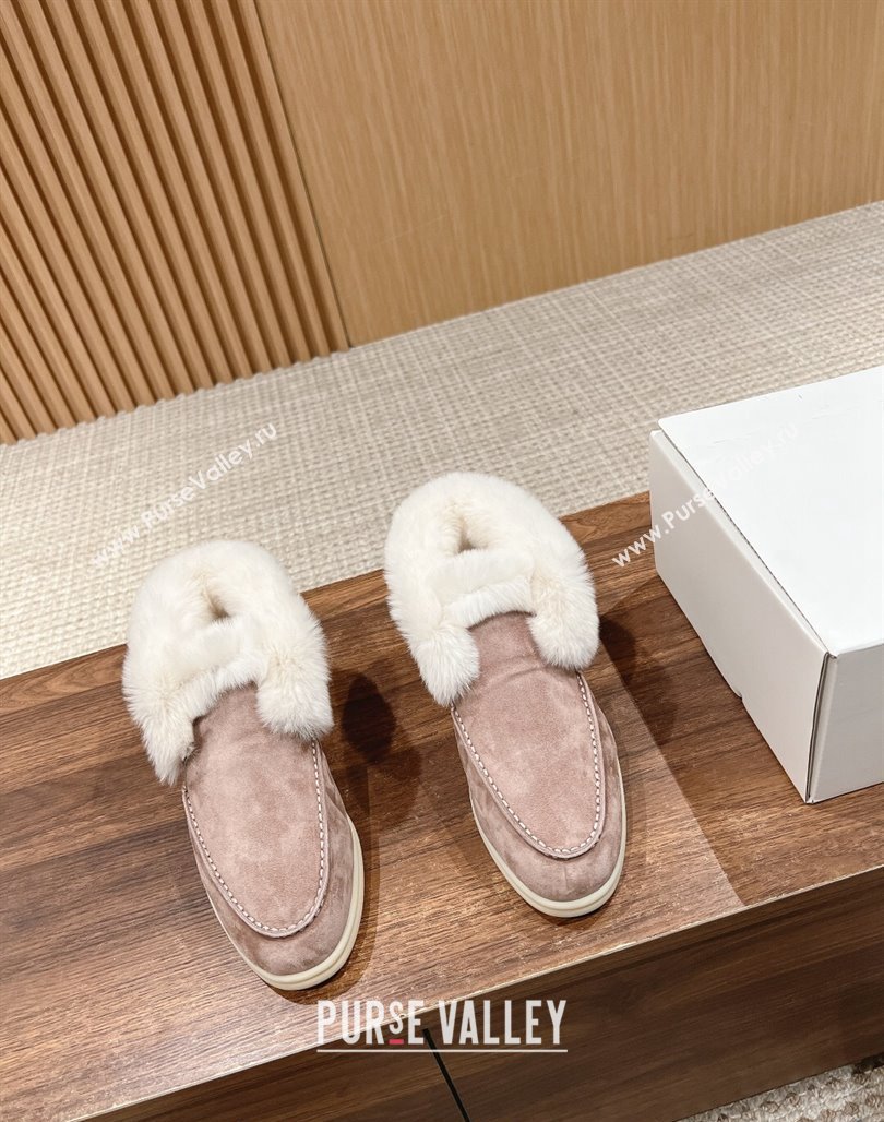 LP Open Walk Chukka Boots with Fur in Suede Taupe Grey 2024 Top LP010901 (KL-240109062)