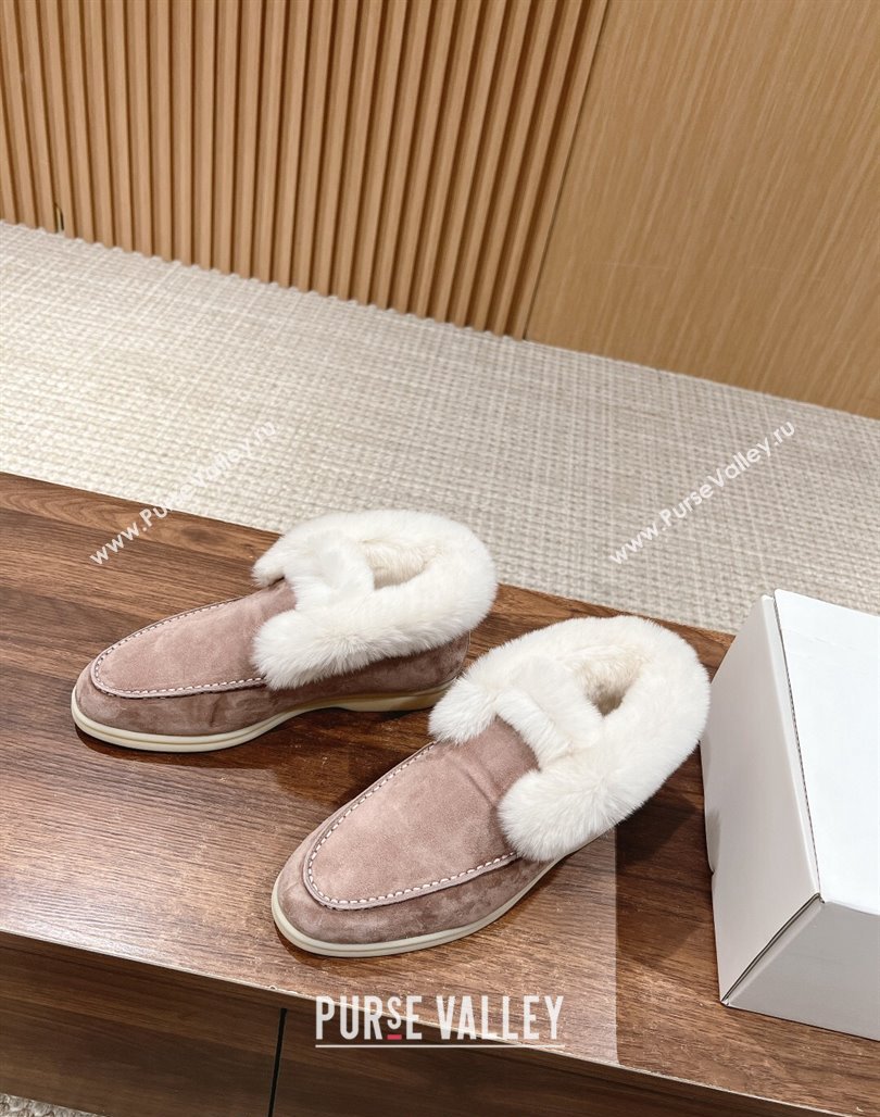 LP Open Walk Chukka Boots with Fur in Suede Taupe Grey 2024 Top LP010901 (KL-240109062)