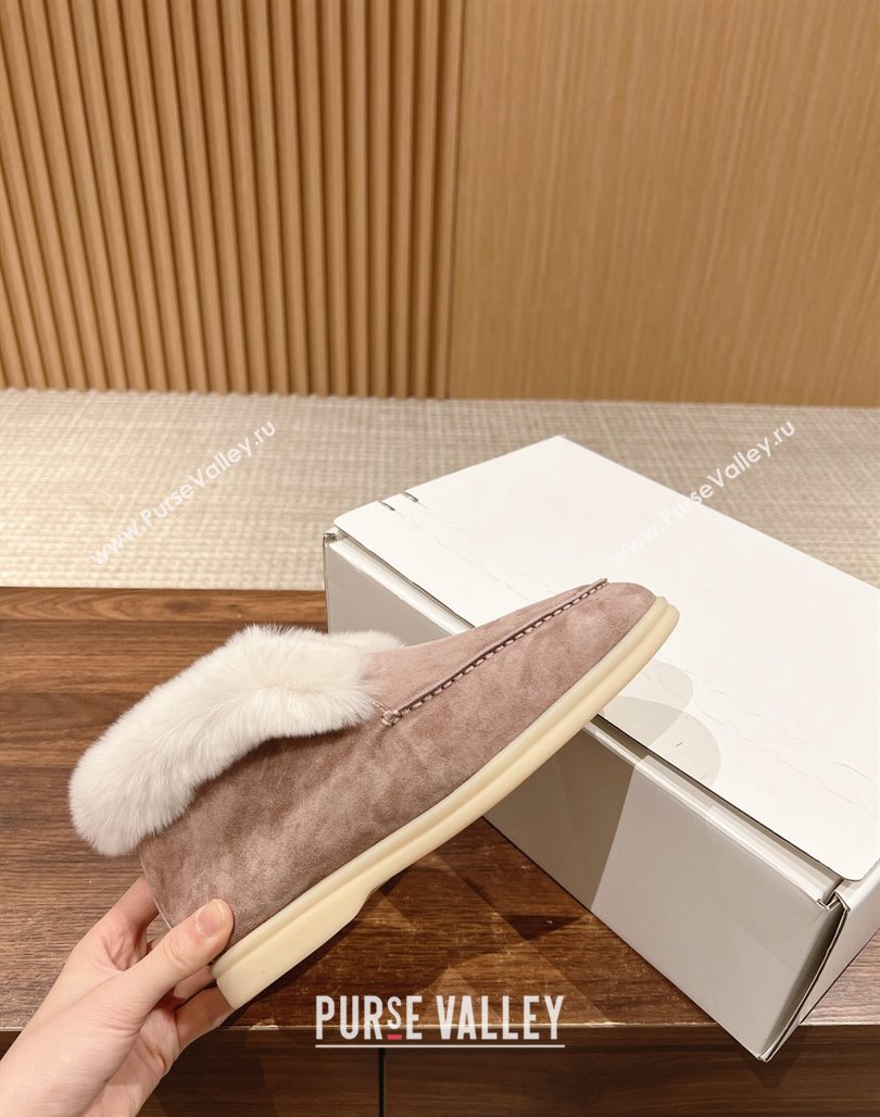 LP Open Walk Chukka Boots with Fur in Suede Taupe Grey 2024 Top LP010901 (KL-240109062)
