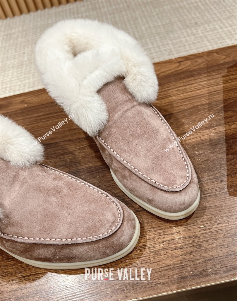 LP Open Walk Chukka Boots with Fur in Suede Taupe Grey 2024 Top LP010901 (KL-240109062)