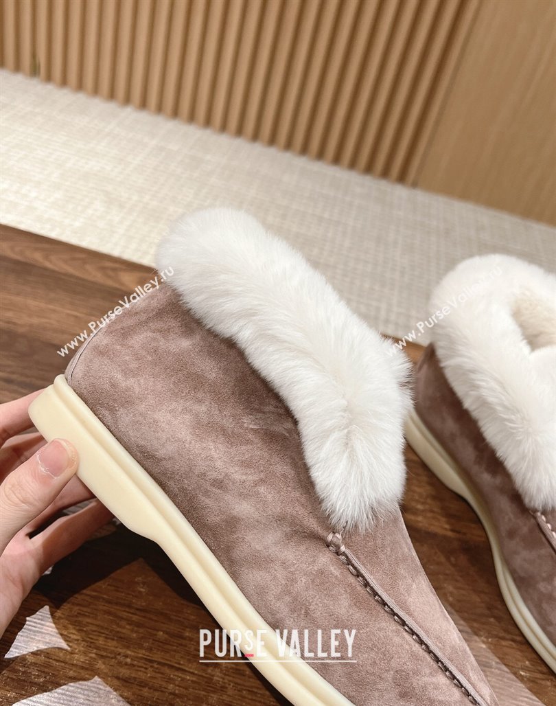 LP Open Walk Chukka Boots with Fur in Suede Taupe Grey 2024 Top LP010901 (KL-240109062)