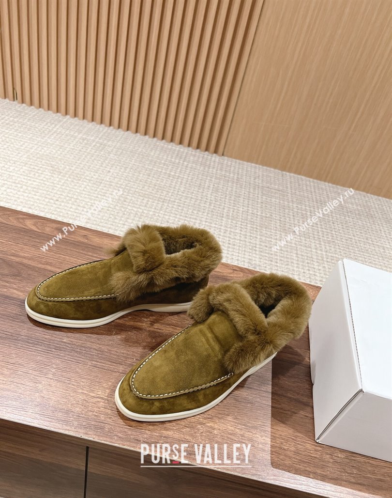 LP Open Walk Chukka Boots with Fur in Suede Green 2024 Top LP010901 (KL-240109066)