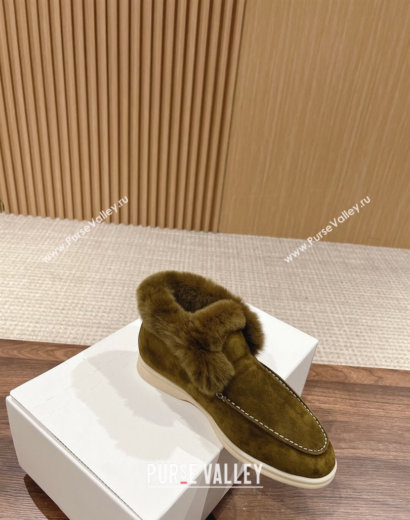 LP Open Walk Chukka Boots with Fur in Suede Green 2024 Top LP010901 (KL-240109066)