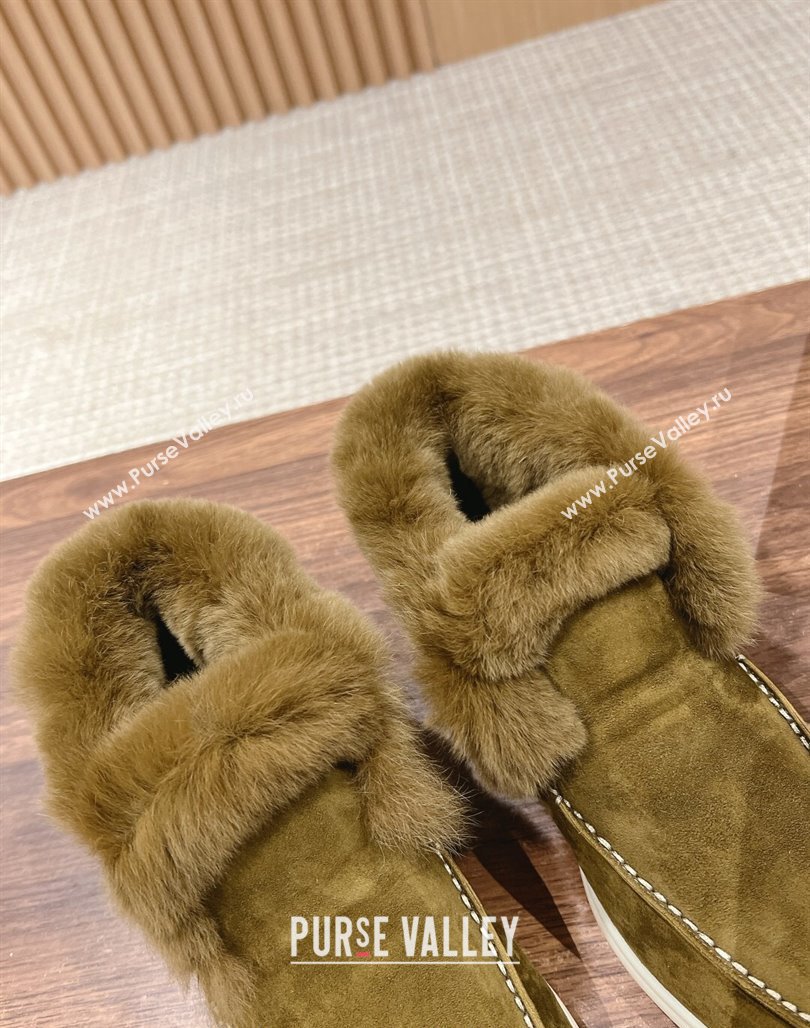 LP Open Walk Chukka Boots with Fur in Suede Green 2024 Top LP010901 (KL-240109066)