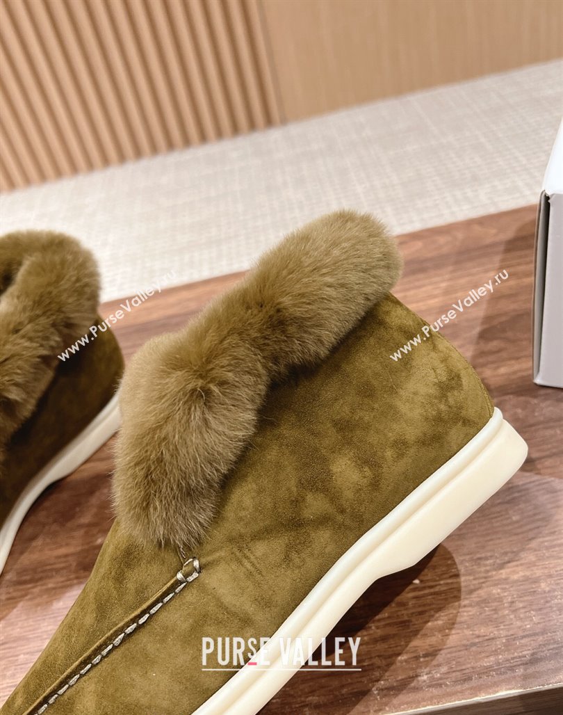 LP Open Walk Chukka Boots with Fur in Suede Green 2024 Top LP010901 (KL-240109066)