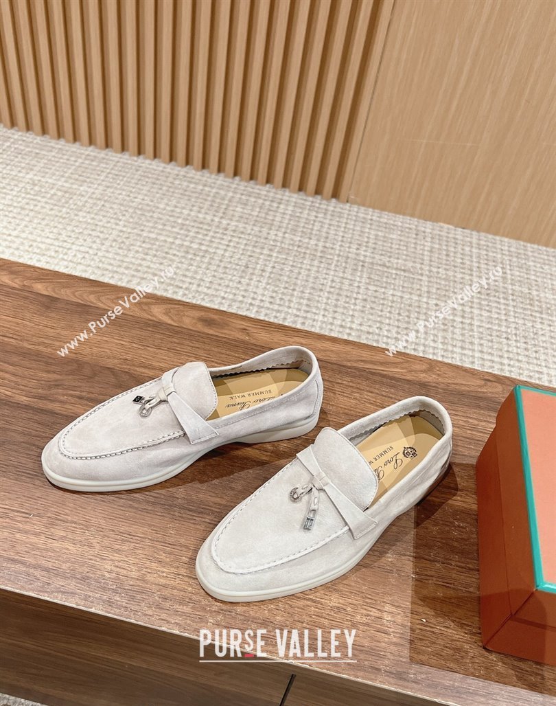 LP Summer Charms Walk Loafers in Suede Pale Grey 2024 Top LP010901 (KL-240109074)