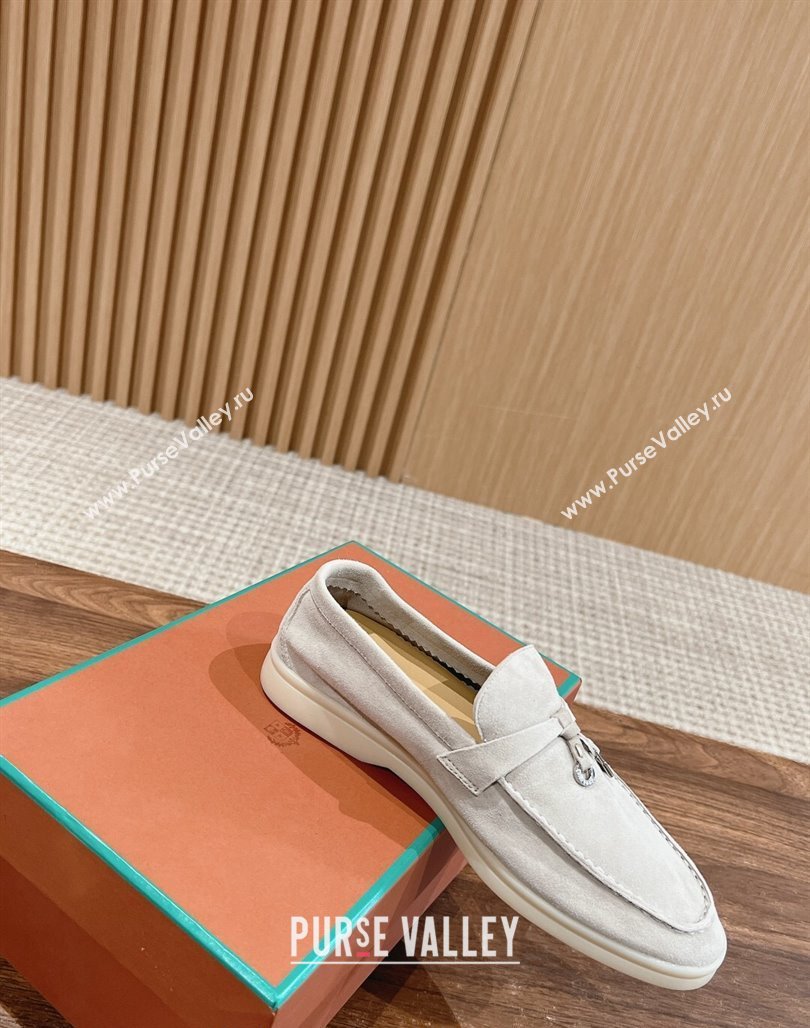 LP Summer Charms Walk Loafers in Suede Pale Grey 2024 Top LP010901 (KL-240109074)