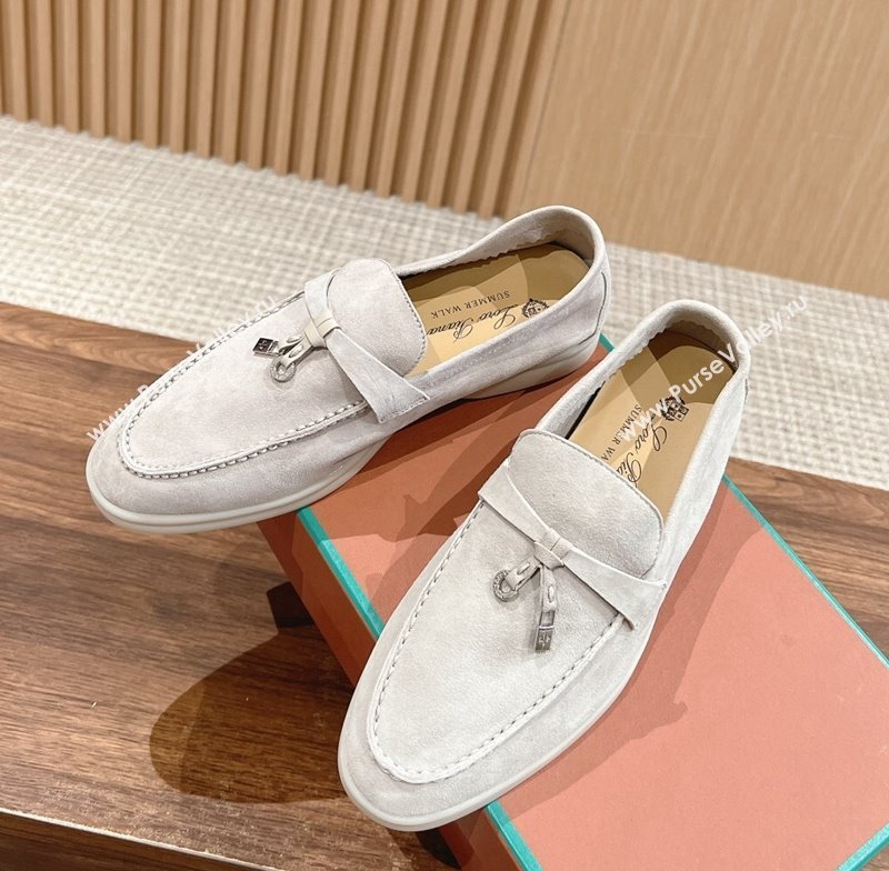 LP Summer Charms Walk Loafers in Suede Pale Grey 2024 Top LP010901 (KL-240109074)