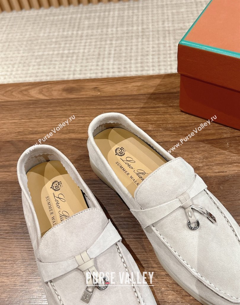 LP Summer Charms Walk Loafers in Suede Pale Grey 2024 Top LP010901 (KL-240109074)