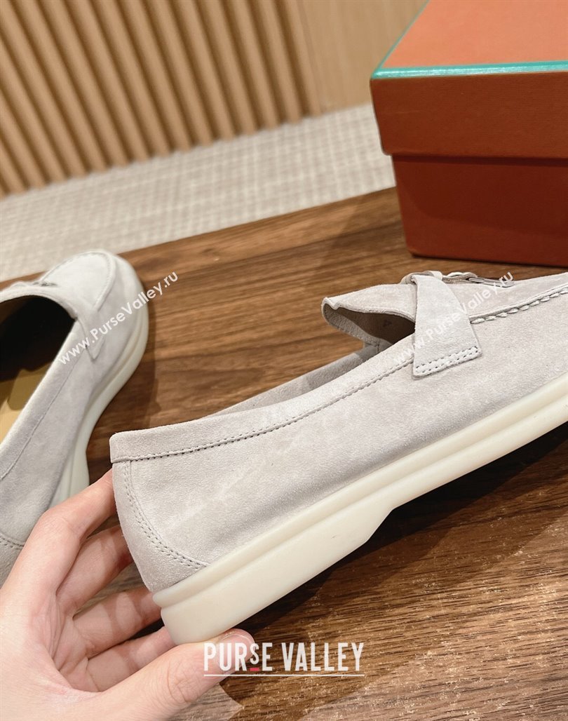 LP Summer Charms Walk Loafers in Suede Pale Grey 2024 Top LP010901 (KL-240109074)