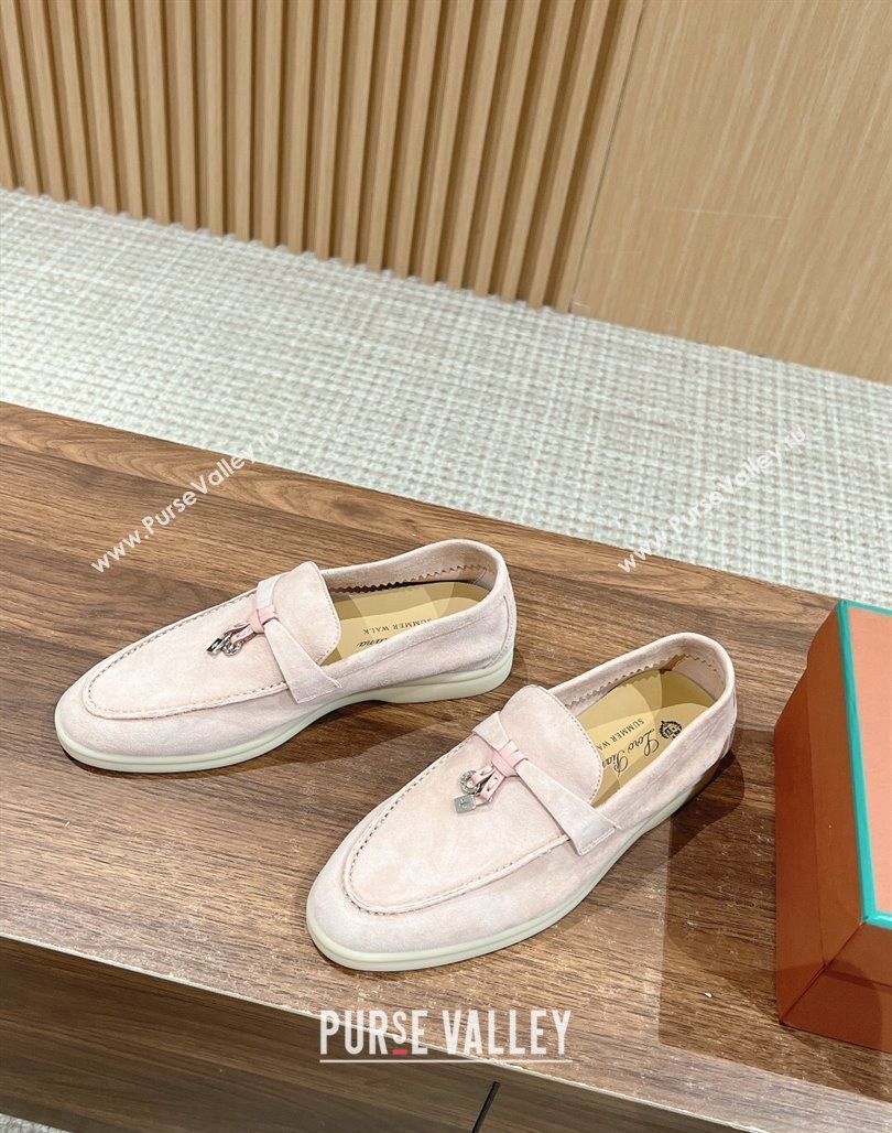 LP Summer Charms Walk Loafers in Suede Nude Pink 2024 Top LP010901 (KL-240109075)