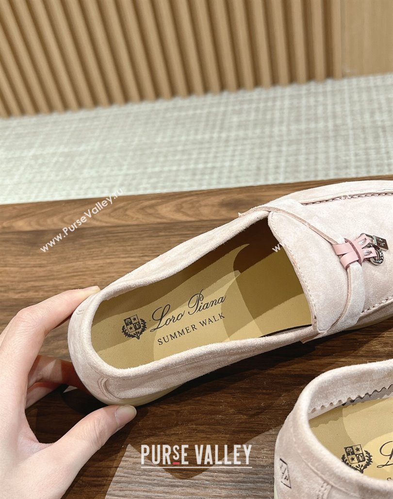 LP Summer Charms Walk Loafers in Suede Nude Pink 2024 Top LP010901 (KL-240109075)