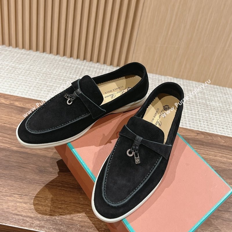 LP Summer Charms Walk Loafers in Suede Black 2024 Top LP010901 (KL-240109080)