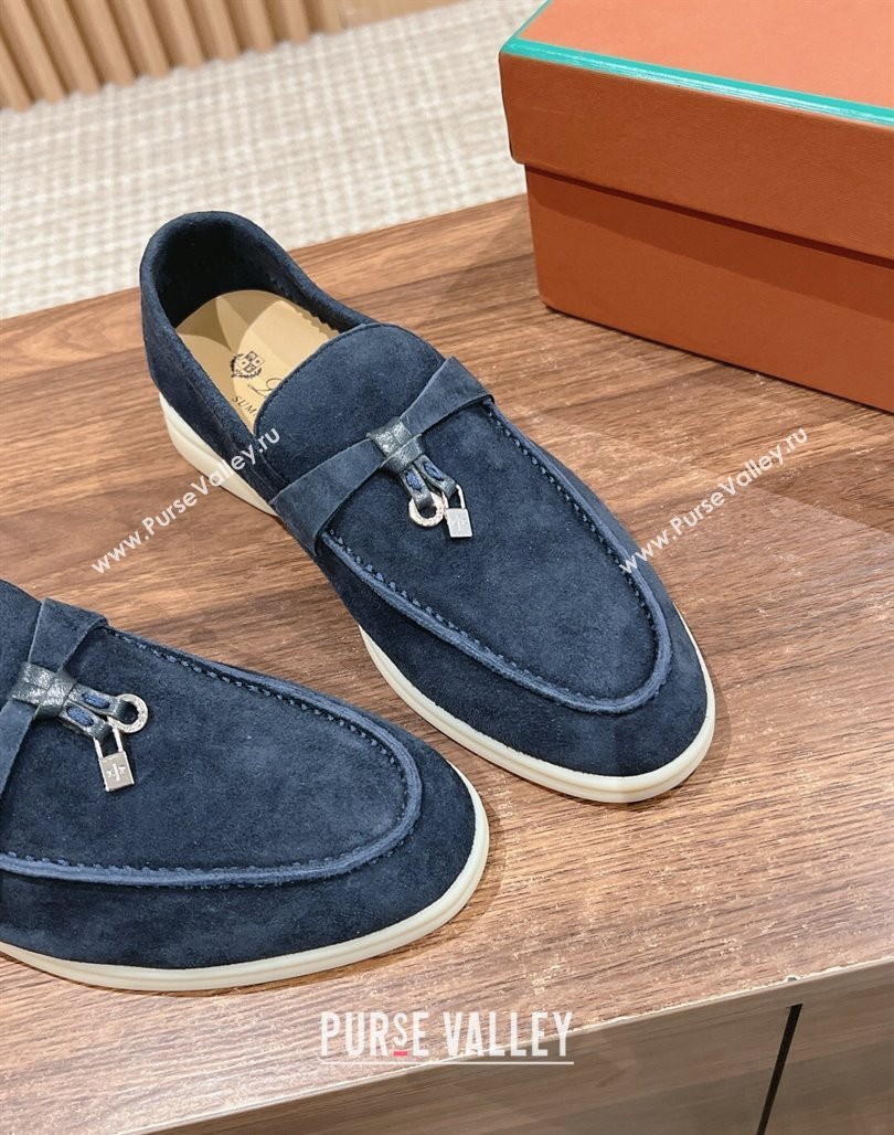 LP Summer Charms Walk Loafers in Suede Dark Blue 2024 Top LP010901 (KL-240109081)