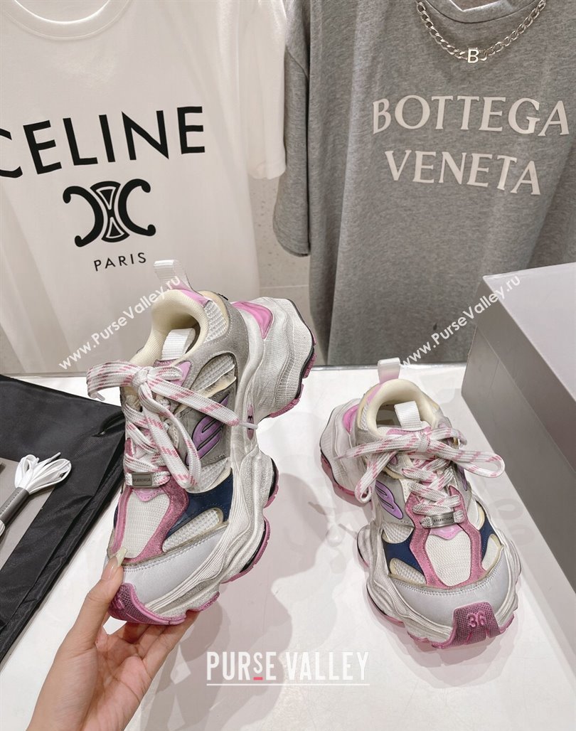 Balenciaga 6XL Trainers Sneakers in Mesh and Suede Pink 2024 (KL-240109049)