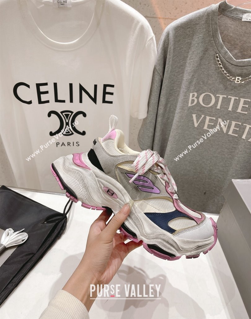 Balenciaga 6XL Trainers Sneakers in Mesh and Suede Pink 2024 (KL-240109049)