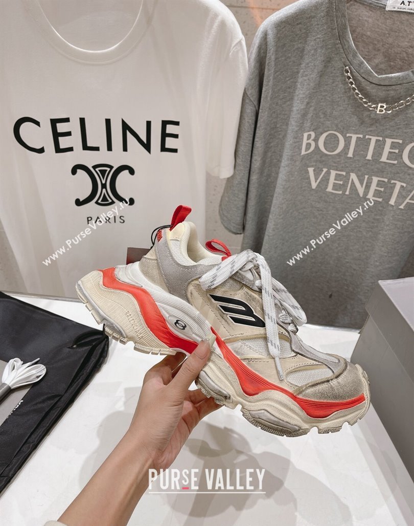 Balenciaga 6XL Trainers Sneakers in Mesh and Suede Orange 2024 (KL-240109051)