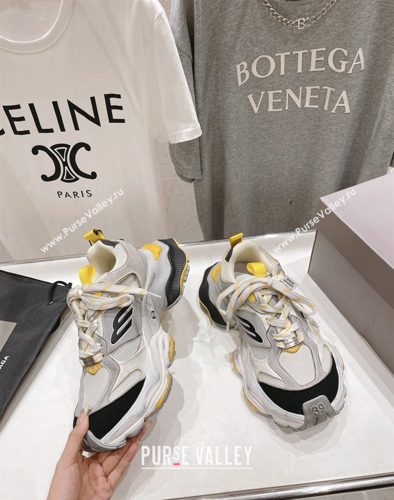 Balenciaga 6XL Trainers Sneakers in Mesh and Suede Yellow 2024 (KL-240109053)